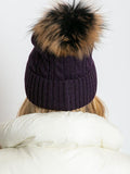 Cozy Winter Hat with Wide Cuff and Fluffy Pompom