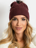 Cozy Winter Hat with Cuffed Design & Fluffy Pom Pom