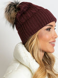 Cozy Winter Hat with Cuffed Design & Fluffy Pom Pom