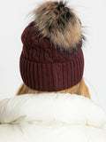Cozy Winter Hat with Cuffed Design & Fluffy Pom Pom