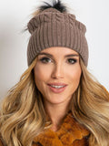 Cozy Winter Hat with Wide Cuff and Fluffy Pom-Pom