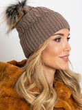 Cozy Winter Hat with Wide Cuff and Fluffy Pom-Pom