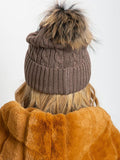 Cozy Winter Hat with Wide Cuff and Fluffy Pom-Pom