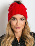 Cozy Winter Hat with Wide Cuff and Fluffy Pompom
