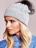 Cozy Winter Hat with Ribbed Cuff and Fluffy Pompom