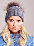 Cozy Winter Hat with Wide Cuff and Fluffy Pompom