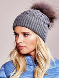 Cozy Winter Hat with Wide Cuff and Fluffy Pompom
