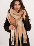 Elegant Check Pattern Scarf with Tassels for Winter Style