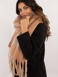 Elegant Check Pattern Scarf with Tassels for Winter Style