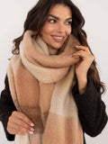 Elegant Check Pattern Scarf with Tassels for Winter Style