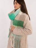 Chic Check Pattern Scarf with Fringes for Winter Elegance