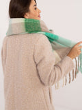 Chic Check Pattern Scarf with Fringes for Winter Elegance