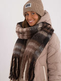 Elegant Check Pattern Scarf with Tassels for Winter Style