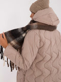 Elegant Check Pattern Scarf with Tassels for Winter Style