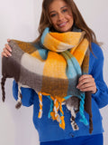 Colorful Plaid Scarf with Fringes for Fall-Winter Style