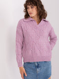 Elegant Women's Sweater with Textured Design and Collar