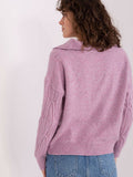 Elegant Women's Sweater with Textured Design and Collar
