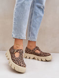 Chic Women's Suede Semi-Shoes with Platform and Strap