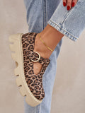 Chic Women's Suede Semi-Shoes with Platform and Strap