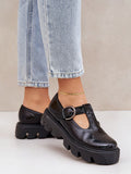 Chic Women's Platform Loafers in Durable Natural Leather