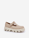 Chic Women's Platform Loafers in Natural Leather