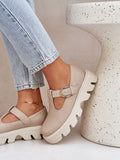 Chic Women's Platform Loafers in Natural Leather