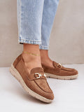 Elegant Eco Suede Women's Loafers with Jute Platform