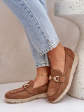 Elegant Eco Suede Women's Loafers with Jute Platform