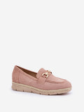 Elegant Eco-Suede Moccasins with Jute Platform and Gold Detail