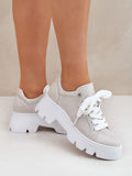 Stylish Women's Leather Platform Sneakers for All-day Comfort