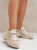 Stylish Women's Leather Platform Sneakers for All-Day Comfort