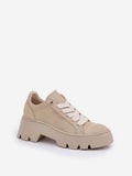 Stylish Women's Leather Platform Sneakers for All-Day Comfort