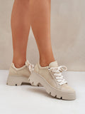 Stylish Women's Leather Platform Sneakers for All-Day Comfort