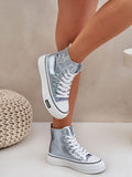 Eco Leather Women's Sneakers with Stylish Platform & Heart Detail
