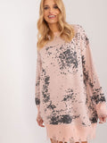 Cozy Oversized Sweater with Unique Print and Edgy Details