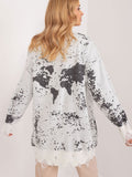 Cozy Long Sleeve Womenâs Oversized Sweater with Unique Print