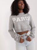 Casual Women's Sweater with Stylish Print and Ribbed Finish