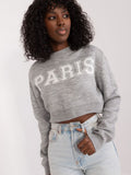 Casual Women's Sweater with Stylish Print and Ribbed Finish