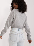 Casual Women's Sweater with Stylish Print and Ribbed Finish