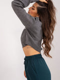 Casual Women's Sweater with Ribbed Finish and Text Design