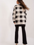 Elegant V-Neck Casual Sweater with Geometric Pattern