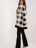 Elegant V-Neck Casual Sweater with Geometric Pattern