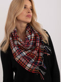 Stylish Checkered Scarf with Decorative Fringes for All Seasons