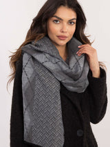 Elegant Geometric Pattern Viscose Scarf - Stylish Accessory - grey / one-size-fits-all