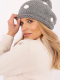 Charming Winter Hat with Pompom and Decorative Dots
