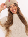 Charming Winter Hat with Pompom and Decorative Dots