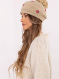 Charming Winter Hat with Pompom and Decorative Dots