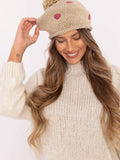 Charming Winter Hat with Pompom and Decorative Dots