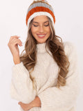 Colorful Striped Winter Hat with Fluffy Pom Pom Charm