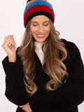 Charming Colorful Striped Winter Hat with Fluffy Pom-Pom